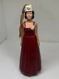 Vintage Lady Mason Shriner Figure Magnet With Tassel Red Dress - Picture 1 of 5