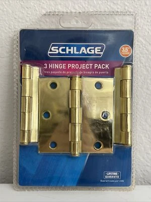 Paquete de 3 bisagras de latón Schlage 1/4” radio bisagra proyecto 3,5” NOS Foto 1 de 3