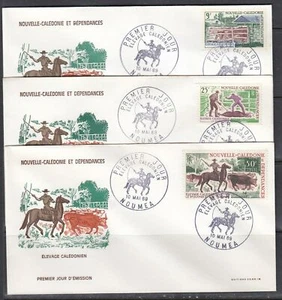 New Caledonia Scott 372-3 & C64 FDC - Cattle Breeding - Picture 1 of 1