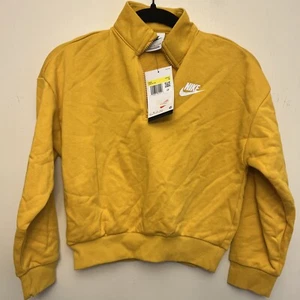 Nike girls Quarter-zip sweatshirt, small, gold NWT Cropped - Picture 1 of 9
