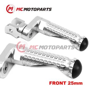 SILVER MPRO 25mm Extension Front Footpegs For MV Agusta F4 1078 2009+ - Picture 1 of 6