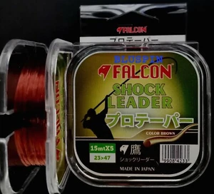 FALCON SHOCK LEADER Surfcasting Fluoride Layer Day: 23~47mm-5pcs X 15mt Brown - Picture 1 of 1