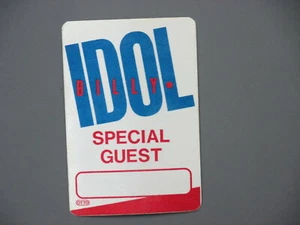 Billy Idol satin backstage pass AUTHENTIC Red, White & Blue Special Guest ! - Picture 1 of 1