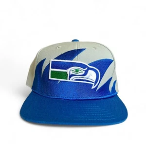 Seattle Seahawks Shark Tooth Snapback Hat Cap NFL Mitchell & Ness Vintage RARE - Picture 1 of 8