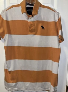 Abercrombie Boys X-Large Orange Stripe Polo - Picture 1 of 5