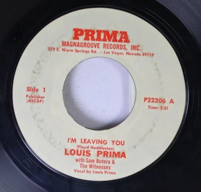 Pop 45 Louis Prima - I'M Leaving You / Judy On Prima Magnagroove Records, Inc - Image 1 of 2