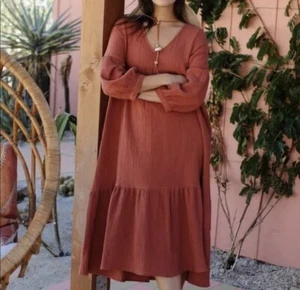 7 For All Mankind Maxikleid Cecelia Gaze Persimmon Größe S - Bild 1 von 6