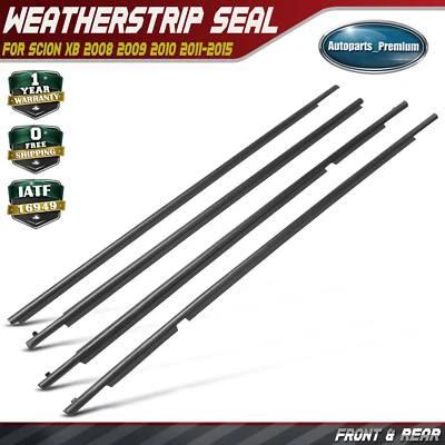 4Pcs Door Belt Molding Weatherstrip for Scion xB 2008 2009 2010 2011 2012-2015 - Image 1 of 4