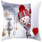 18x18" Christmas Snowman Cushion Cover Throw Pillow Cases Home Car Xmas Decorपैं