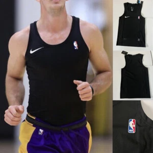 NIKE PRO NBA Team Issue Compression Tank BLACK and WHITE Shirt Sizes M - L - Picture 1 of 9