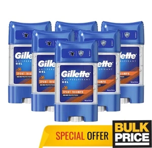 Gillette Sport Triumph Gel Deodorant 48H Max Sweat Protection Bulk Deal 6-Pack - Picture 1 of 6