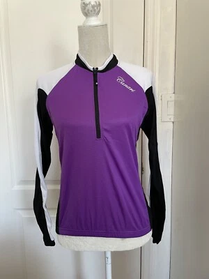 Camiseta deportiva de ciclismo CANARI 1/2 cremallera manga larga para hombre talla S púrpura/negro/blanco Foto 1 de 4
