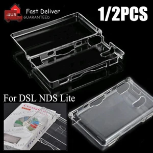 2pcs Clear Crystal Hard Shell Case Cover For Nintendo DSL NDS Lite NDSL Console - Picture 1 of 10
