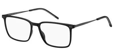 Armação de óculos retangular preta masculina Tommy Hilfiger com hastes finas TH2019 0807 16 - Imagem 1 de 3