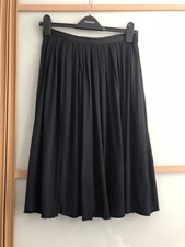 Topshop Petite Black Jersey Split Pleated Midi Skirt sz 10 Blogger Insta Style