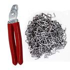 Hog Ring Pliers Angled with 300 Galvanized Hog Rings Professional Spring-Loaded