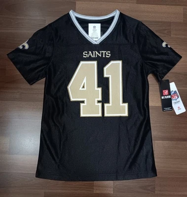 NFL Team Apparel New Orleans Saints #41 Alvin Kamara Girls Jersey Large  (10/12) - Image 1 of 4