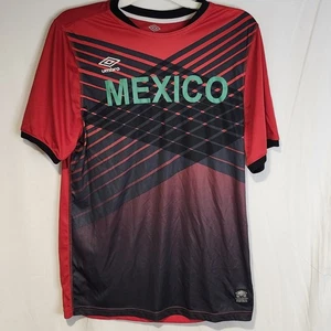 Mens Umbro Mexico National Team Football Mexican Red Black Soccer Jersey - Picture 1 of 7