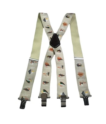 Tirantes elásticos vintage para pesca con mosca beige mosca OSFM Foto 1 de 4