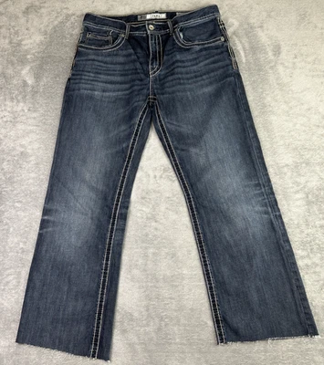 BKE Jake джинсы мужские 34XL 34 x 27 синий бутлег эластичной джинсовой ткани ковбой Western ** читать - Изображение 1 из 4