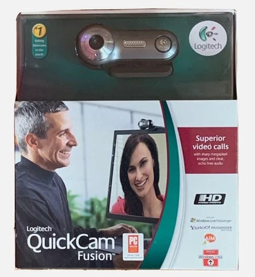 BRAND NEW Logitech QuickCam Fusion USB WEBCAM Camera With Manual And Software - Image 1 of 4