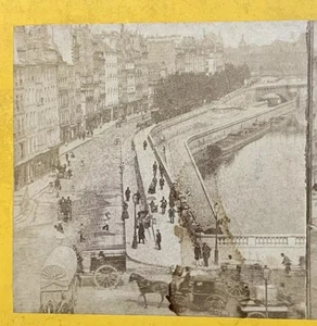The Seine River Paris France Stereoview Old Photograph - Picture 1 of 4