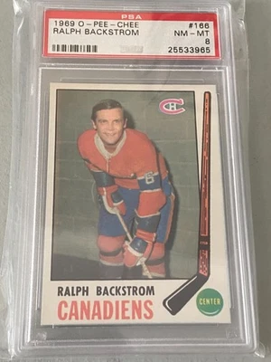 1969 O-PEE-CHEE #166 RALPH BACKSTROM   PSA 8 - Image 1 of 2