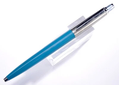 Vintage 1957 MCM Parker "21" Jotter Sky Blue-Brass Threads-Dome Top-USA  #71 - Image 1 of 4