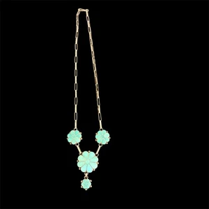 Zuni Sterling 925 Silber Inlay Halskette Blume Lariat signiert Veranda Kallestewa - Bild 1 von 4
