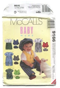 MCCALL'S 9166 Infant's Jumpsuit & Rompers, Lined Vest & Hat ALL SIZES UNCUT 1998 - Picture 1 of 3