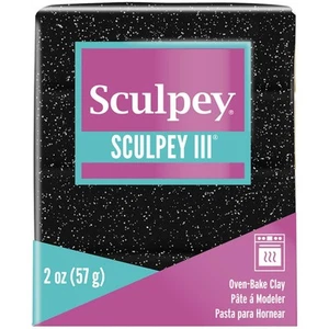 Sculpey III Oven-Bake Clay 2oz Black Glitter - Picture 1 of 1