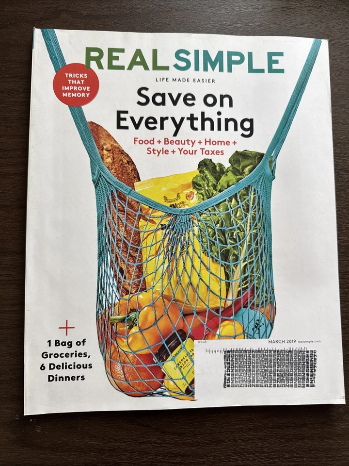 REAL SIMPLE Magazine MARCH 2019 Save on Everything Food Beauty Home Style Taxes - Image 1 of 4