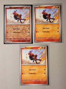 3x Charcadet 043/197 (1 holo inverso) Tarjeta de Pokémon SV Llamas de Obsidiana Común Casi Nuevo - Imagen 1 de 1
