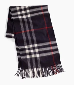 Burberry Damen Herren der klassische riesige karierte Kaschmirschal in Dunkelmarine 66 Zoll - Bild 1 von 5