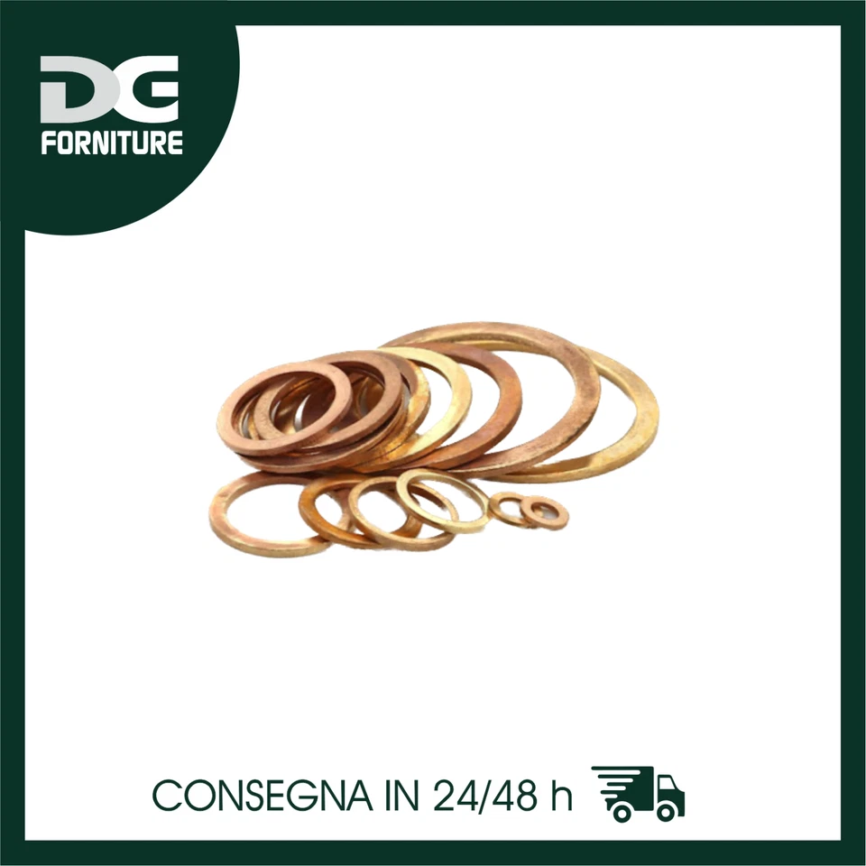 RONDELLA IN RAME 10 PEZZI VARIE MISURE IN POLLICI GUARNIZIONI O-RING - Immagine 1 di 1