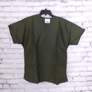 WS Fundamentals by White Swan Scrub Top Womens Medium Green Short Sleeve V Neck - Picture 1 of 7