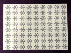 80 ! Selbstklebende Glitterati Glittery Silver Sticky 8 mm Schneeflocke II Aufkleber - Bild 1 von 1