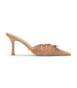 Tony Bianco Nude Shae Heel, Size AU 6, Slip On Mule Stiletto, Suede Leather.BNIB - Picture 1 of 11