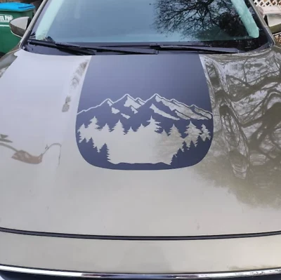 Mountains & Trees Vinyl Graphic Hood Decal Fits Subaru Outback 2010-2023 - Image 1 of 4