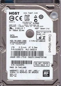 HGST/ Genuine HTS541010A9E662 mlc: DA5218 p/n: 0J26273 Thailand 1TB SATA 2012 HD - Picture 1 of 4