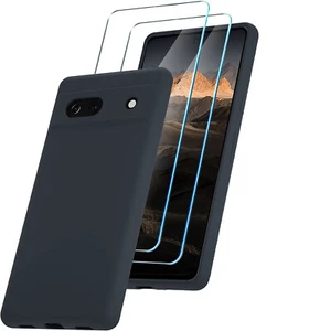 Coque Silicone Couleur Noire + 2 Verres Trempes Pour Google Pixel 7A Little Bout - Photo 1 sur 4