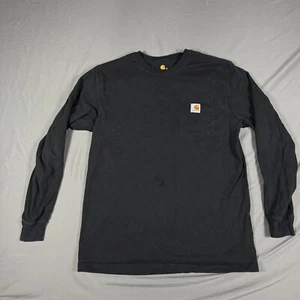 Carhartt Shirt Mens Medium Black Original Fit Long Sleeve Workwear Pocket Tee - Picture 1 of 8