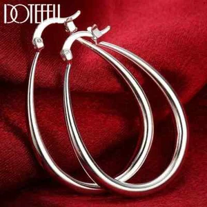 Pendientes DOTEFFIL 925 Plata de Ley Suave U Circular Boda Dije Joyería - Imagen 1 de 6