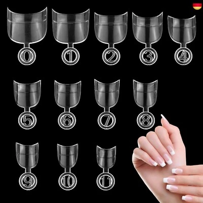 MWOOT 600 Stück Oval Kurz Fake Nageltips Künstlich Nagelspitzen, Französisch Ac - Bild 1 von 4