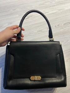 Anya Hindmarch Leather Push Lock Geometric Multicolored Shoulder/Hand Bag Black - Picture 1 of 11