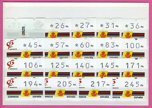 ►SPANIEN ☆ SPAIN ★ ATM KLUSSENDORF ★ GRANADA'92 19 Werte 3 Ziff. MIT K-NR ☆H0001 - Bild 1 von 1