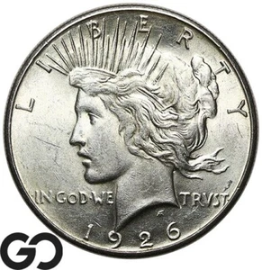 1926-S Peace Dollar, Lustrous BU - Picture 1 of 3