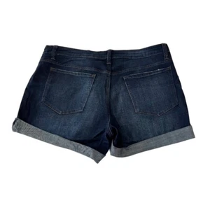Womens Lee Riders Size 16 Average Dark Wash Denim Shorts Cuffed High Rise - Picture 1 of 4