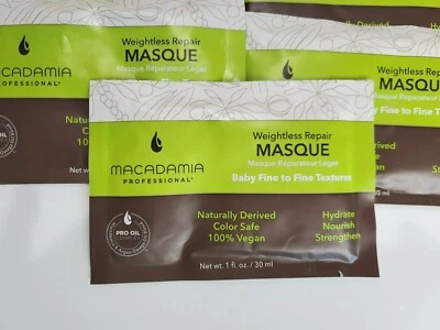 SEIS (6) Mascarilla Reparadora Profesional de Cabello Macadamia Bebé Fina 1 OZ ea 6 OZ VIAJE Foto 1 de 3
