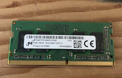 Dell 3570 Micron 4GB 1Rx16 PC4-2400T Memory RAM SO-DIMM MTA4ATF51264HZ-2G3B1 - Image 1 of 2
